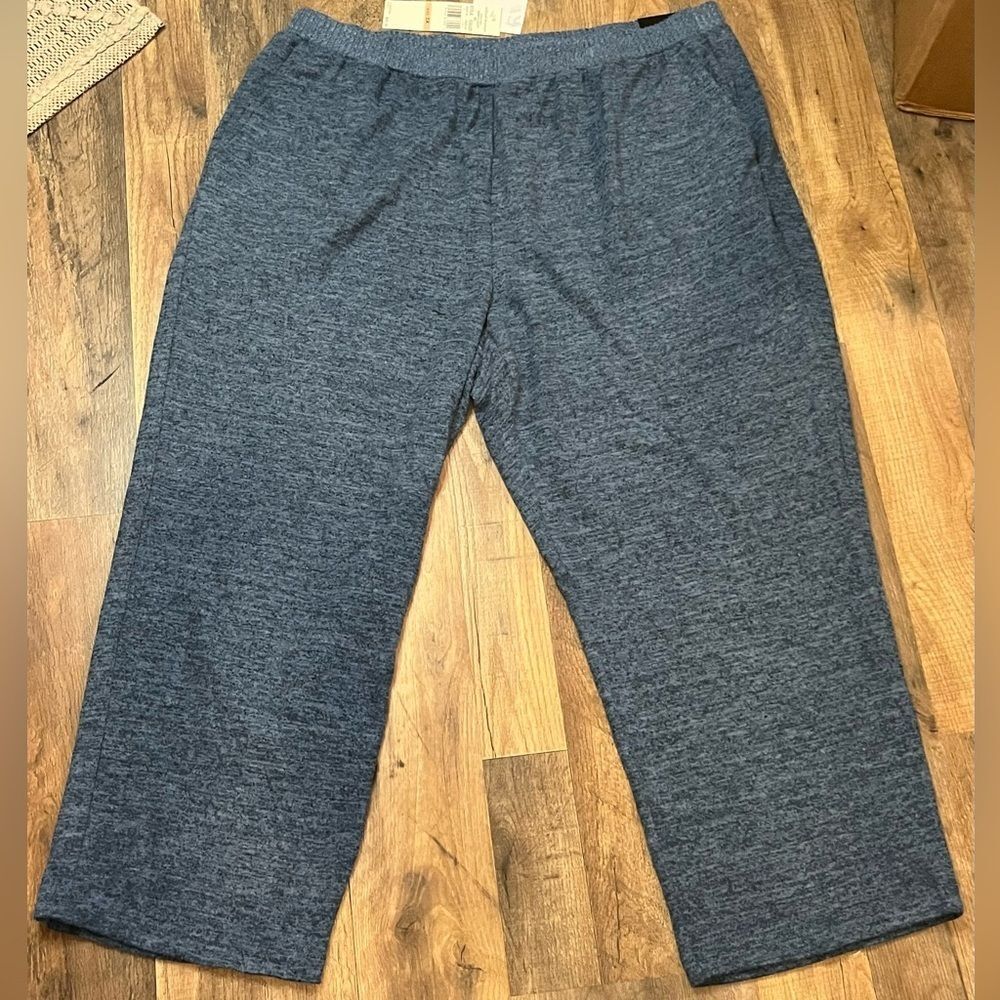 Alfred Dunner simply cozy pocketed classic fit stretch pants color blue size 2X